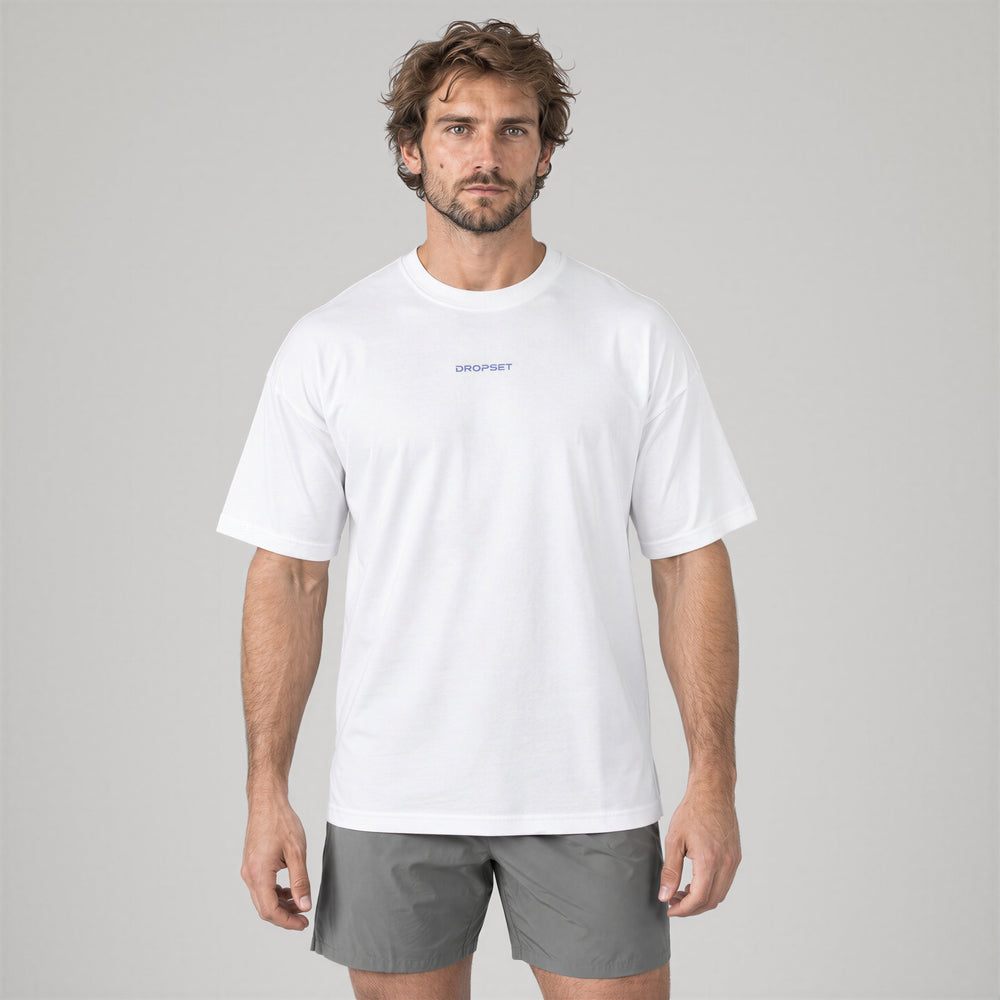 Oversize Tee blanca de Dropset, vista de frente