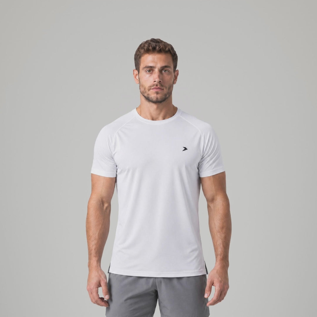 Performance Tee blanca de Dropset, video en 360 grados