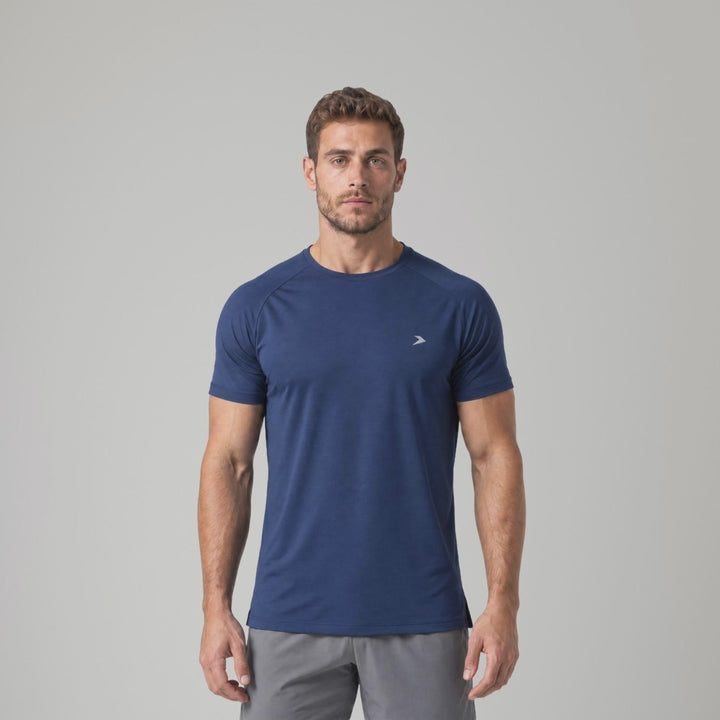 Performance Tee azul marino de Dropset, video en 360 grados